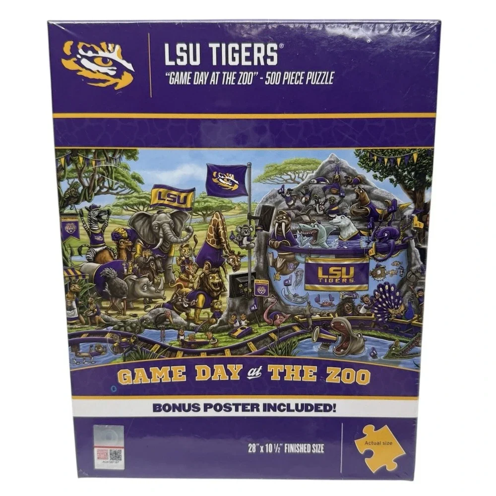 LSU Tigers Game Day at The Zoo 500 Piece Puzzle NEW Sealed NCAA YouTheFan‎